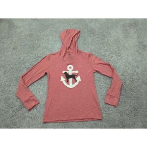 The Black Dog Hoodie Shirt Womens‎ Medium Orange Long Sleeve White Anchor '47